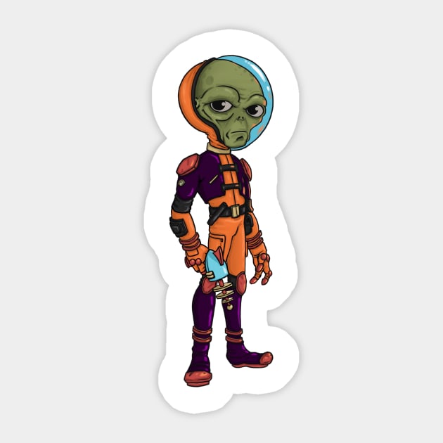 Grey Alien Sticker by SketchieDemon